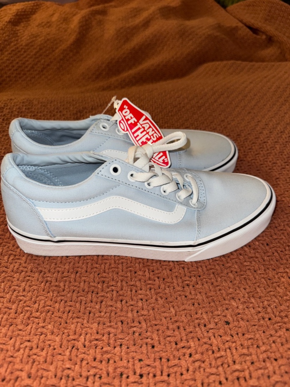 🐳🧊🤍🩵🖤Vans Light Blue Canvas Old Skool Sneakers